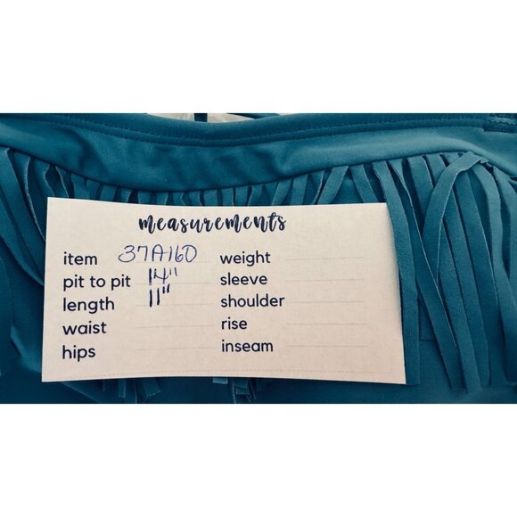 2/30 NWT Hula Honey Small Fringe Bandeau Bikini Top Blue Swimwear - Picture 10 of 11